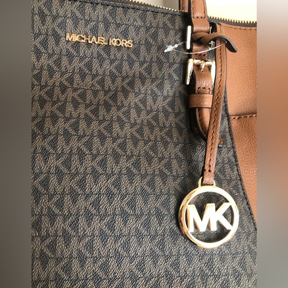 NWT MICHAEL KORS Charlotte Hope Brown Purse Bag  $398 - Picture 3 of 5